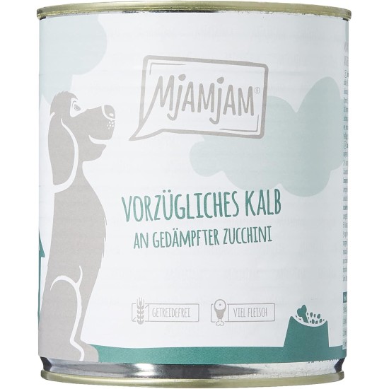 MjAMjAM - Premium wet food for dogs - Mix package II - with chicken & duck, beef, turkey, veal, turkey, lamb, 6-pack (6 x 400 g), grain-free with extra meat MjAMjAM - Premium wet food for dogs - Mix package II - with chicken & duck, beef, turkey, veal, turkey, lamb, 6-pack (6 x 400 g), grain-free with extra meat