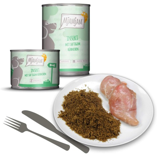 MjAMjAM - Premium wet food for dogs - Mix package II - with chicken & duck, beef, turkey, veal, turkey, lamb, 6-pack (6 x 400 g), grain-free with extra meat MjAMjAM - Premium wet food for dogs - Mix package II - with chicken & duck, beef, turkey, veal, turkey, lamb, 6-pack (6 x 400 g), grain-free with extra meat