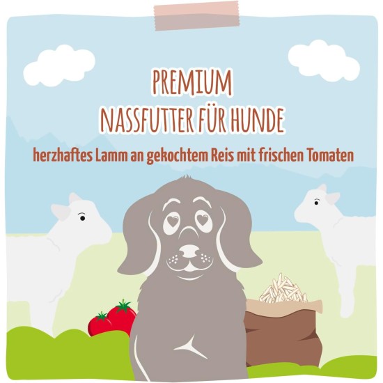 MjAMjAM - Premium wet food for dogs - Mix package II - with chicken & duck, beef, turkey, veal, turkey, lamb, 6-pack (6 x 400 g), grain-free with extra meat MjAMjAM - Premium wet food for dogs - Mix package II - with chicken & duck, beef, turkey, veal, turkey, lamb, 6-pack (6 x 400 g), grain-free with extra meat
