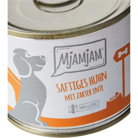 MjAMjAM - Premium wet food for dogs - Mix package II - with chicken & duck, beef, turkey, veal, turkey, lamb, 6-pack (6 x 400 g), grain-free with extra meat MjAMjAM - Premium wet food for dogs - Mix package II - with chicken & duck, beef, turkey, veal, turkey, lamb, 6-pack (6 x 400 g), grain-free with extra meat