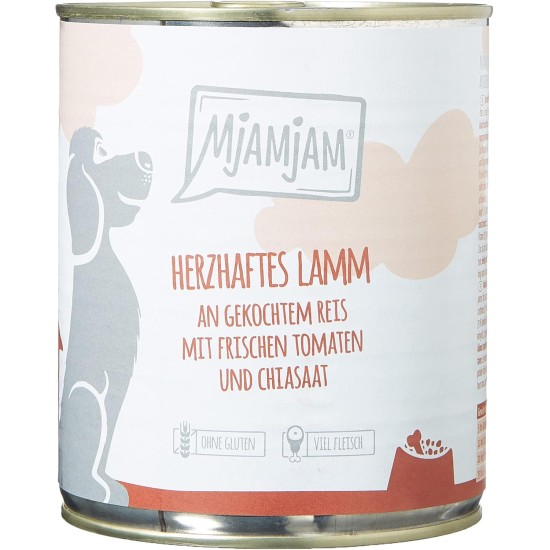 MjAMjAM - Premium wet food for dogs - Mix package II - with chicken & duck, beef, turkey, veal, turkey, lamb, 6-pack (6 x 400 g), grain-free with extra meat MjAMjAM - Premium wet food for dogs - Mix package II - with chicken & duck, beef, turkey, veal, turkey, lamb, 6-pack (6 x 400 g), grain-free with extra meat