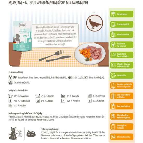 MjAMjAM - Premium wet food for dogs - delicious beef on cooked potatoes with crisp peas, 1 pack (1 x 800 g), grain-free with extra meat MjAMjAM - Premium wet food for dogs - delicious beef on cooked potatoes with crisp peas, 1 pack (1 x 800 g), grain-free with extra meat