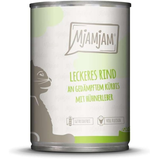 MjAMjAM - Premium wet food for dogs - delicious beef on cooked potatoes with crisp peas, 1 pack (1 x 800 g), grain-free with extra meat MjAMjAM - Premium wet food for dogs - delicious beef on cooked potatoes with crisp peas, 1 pack (1 x 800 g), grain-free with extra meat