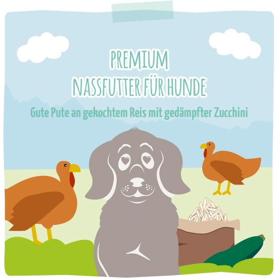 MjAMjAM - Premium wet food for dogs - juicy chicken with delicate duck on carrots and boiled millet, 1 pack (1 x 400 g), grain-free with extra meat MjAMjAM - Premium wet food for dogs - juicy chicken with delicate duck on carrots and boiled millet, 1 pack (1 x 400 g), grain-free with extra meat