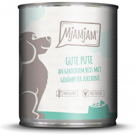 MjAMjAM - Premium wet food for dogs - juicy chicken with delicate duck on carrots and boiled millet, 1 pack (1 x 400 g), grain-free with extra meat MjAMjAM - Premium wet food for dogs - juicy chicken with delicate duck on carrots and boiled millet, 1 pack (1 x 400 g), grain-free with extra meat