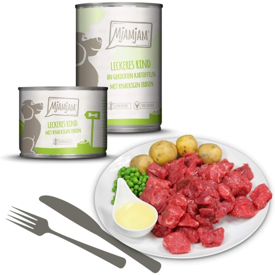 MjAMjAM - Premium wet food for dogs - juicy chicken with delicate duck on carrots and boiled millet, 1 pack (1 x 400 g), grain-free with extra meat MjAMjAM - Premium wet food for dogs - juicy chicken with delicate duck on carrots and boiled millet, 1 pack (1 x 400 g), grain-free with extra meat