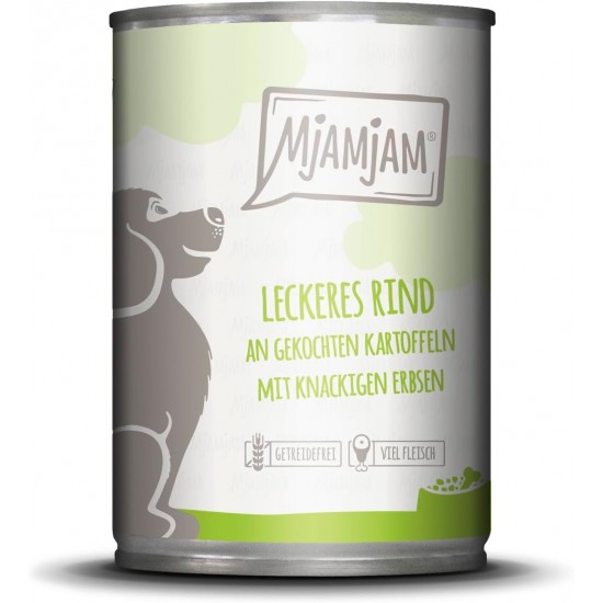 MjAMjAM - Premium wet food for dogs - juicy chicken with delicate duck on carrots and boiled millet, 1 pack (1 x 400 g), grain-free with extra meat MjAMjAM - Premium wet food for dogs - juicy chicken with delicate duck on carrots and boiled millet, 1 pack (1 x 400 g), grain-free with extra meat