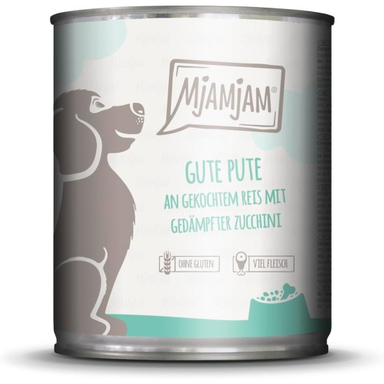 MjAMjAM - Premium wet food for dogs - juicy chicken with delicate duck on carrots and boiled millet, 1 pack (1 x 400 g), grain-free with extra meat MjAMjAM - Premium wet food for dogs - juicy chicken with delicate duck on carrots and boiled millet, 1 pack (1 x 400 g), grain-free with extra meat