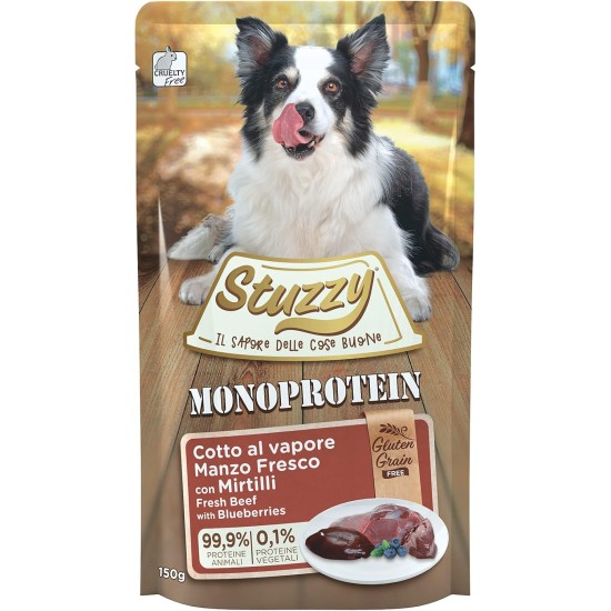 Monoprotein Grain & Gluten Free Wet Puppy Food Fresh Beef Flavour in Pate - Total 1.8 kg (12 Bags x 150 g) Monoprotein Grain & Gluten Free Wet Puppy Food Fresh Beef Flavour in Pate - Total 1.8 kg (12 Bags x 150 g)