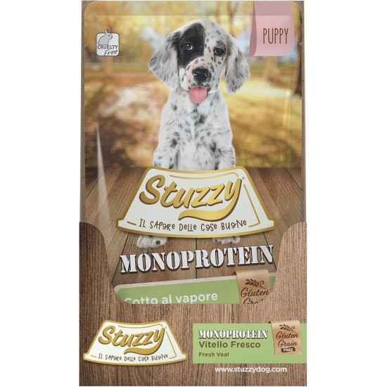 Monoprotein Grain & Gluten Free Wet Puppy Food Fresh Beef Flavour in Pate - Total 1.8 kg (12 Bags x 150 g) Monoprotein Grain & Gluten Free Wet Puppy Food Fresh Beef Flavour in Pate - Total 1.8 kg (12 Bags x 150 g)