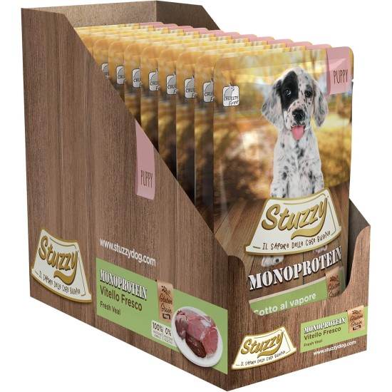 Monoprotein Grain & Gluten Free Wet Puppy Food Fresh Beef Flavour in Pate - Total 1.8 kg (12 Bags x 150 g) Monoprotein Grain & Gluten Free Wet Puppy Food Fresh Beef Flavour in Pate - Total 1.8 kg (12 Bags x 150 g)