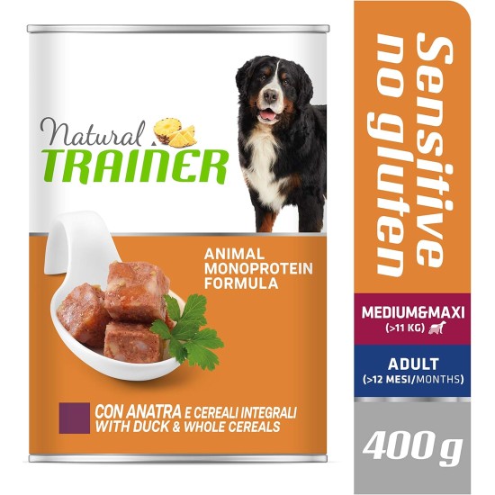 Natural trainer Sensitive No Gluten Medium - Maxi Moist Dog Food with Lamb and Whole Grains, 12 x 400 g Natural trainer Sensitive No Gluten Medium - Maxi Moist Dog Food with Lamb and Whole Grains, 12 x 400 g