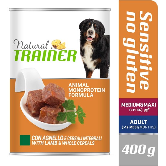 Natural trainer Sensitive No Gluten Medium Maxi Moist Dog Food with Duck and Whole Grains, 12 x 400 g Natural trainer Sensitive No Gluten Medium Maxi Moist Dog Food with Duck and Whole Grains, 12 x 400 g