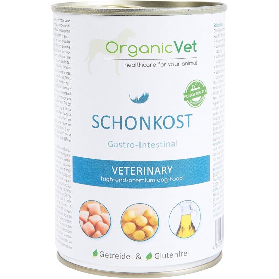 OrganicVet Dog Wet Food Veterinary Gentle Food, Pack of 6 (6 x 400 g) OrganicVet Dog Wet Food Veterinary Gentle Food, Pack of 6 (6 x 400 g)