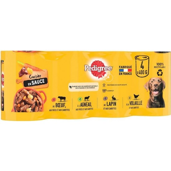 PEDIGREE 4 x 400g Adult Dog Sauce Jars