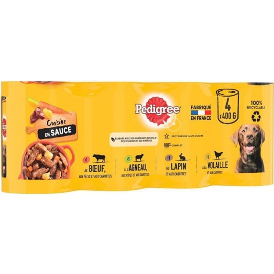 PEDIGREE 4 x 400g Adult Dog Sauce Jars