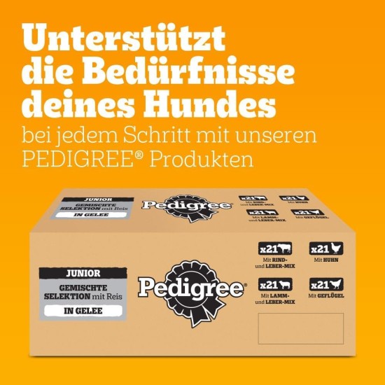 PEDIGREE Dogcare Dog Food Portion Bag Chunks in Jelly Junior 84 x 100 g PEDIGREE Dogcare Dog Food Portion Bag Chunks in Jelly Junior 84 x 100 g