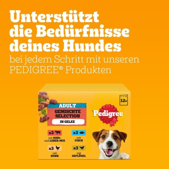 PEDIGREE Dogcare Vitality + Chunks in Sauce Adult Dog Food Portion Bag 4 x 12 x 85 g PEDIGREE Dogcare Vitality + Chunks in Sauce Adult Dog Food Portion Bag 4 x 12 x 85 g