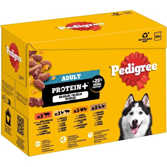 PEDIGREE Dogcare Vitality + Chunks in Sauce Adult Dog Food Portion Bag 4 x 12 x 85 g PEDIGREE Dogcare Vitality + Chunks in Sauce Adult Dog Food Portion Bag 4 x 12 x 85 g