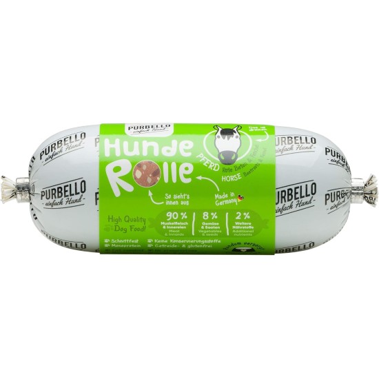 PURBELLO Dog Roll Wet Food Mix Pack I - 3 x Horse, 3 x Goat, 2 x Lamb - Monoprotein Dog Food with High Meat Content - Dog Sausage Cut Resistant and Grain-Free (8 x 400 g) PURBELLO Dog Roll Wet Food Mix Pack I - 3 x Horse, 3 x Goat, 2 x Lamb - Monoprotein Dog Food with High Meat Content - Dog Sausage Cut Resistant and Grain-Free (8 x 400 g)