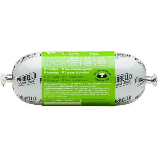 PURBELLO Dog Roll Wet Food Mix Pack I - 3 x Horse, 3 x Goat, 2 x Lamb - Monoprotein Dog Food with High Meat Content - Dog Sausage Cut Resistant and Grain-Free (8 x 400 g) PURBELLO Dog Roll Wet Food Mix Pack I - 3 x Horse, 3 x Goat, 2 x Lamb - Monoprotein Dog Food with High Meat Content - Dog Sausage Cut Resistant and Grain-Free (8 x 400 g)