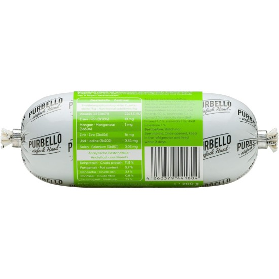 PURBELLO Dog Roll Wet Food Mix Pack I - 3 x Horse, 3 x Goat, 2 x Lamb - Monoprotein Dog Food with High Meat Content - Dog Sausage Cut Resistant and Grain-Free (8 x 400 g) PURBELLO Dog Roll Wet Food Mix Pack I - 3 x Horse, 3 x Goat, 2 x Lamb - Monoprotein Dog Food with High Meat Content - Dog Sausage Cut Resistant and Grain-Free (8 x 400 g)