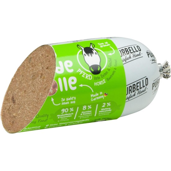 PURBELLO Dog Roll Wet Food Mix Pack I - 3 x Horse, 3 x Goat, 2 x Lamb - Monoprotein Dog Food with High Meat Content - Dog Sausage Cut Resistant and Grain-Free (8 x 400 g) PURBELLO Dog Roll Wet Food Mix Pack I - 3 x Horse, 3 x Goat, 2 x Lamb - Monoprotein Dog Food with High Meat Content - Dog Sausage Cut Resistant and Grain-Free (8 x 400 g)