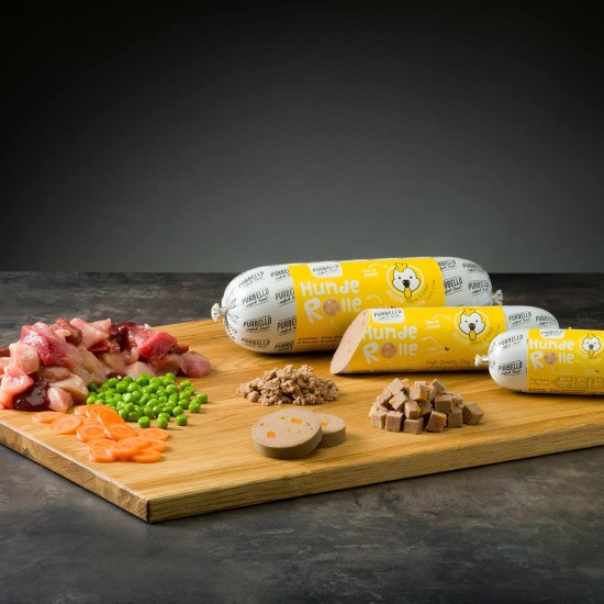 PURBELLO Dog Roll Wet Food Mix Pack II - 3 x Chicken, 3 x Duck, 2 x Beef - Monoprotein Dog Food with High Meat Content - Dog Sausage Cut Resistant and Grain-Free (8 x 400 g) PURBELLO Dog Roll Wet Food Mix Pack II - 3 x Chicken, 3 x Duck, 2 x Beef - Monoprotein Dog Food with High Meat Content - Dog Sausage Cut Resistant and Grain-Free (8 x 400 g)