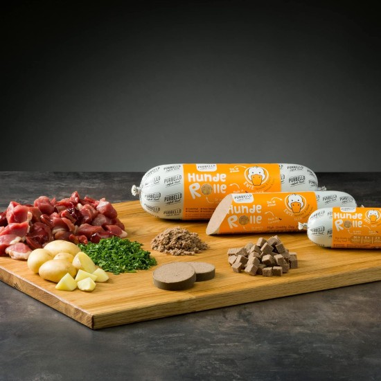 PURBELLO Dog Roll Wet Food Mix Pack II - 3 x Chicken, 3 x Duck, 2 x Beef - Monoprotein Dog Food with High Meat Content - Dog Sausage Cut Resistant and Grain-Free (8 x 400 g) PURBELLO Dog Roll Wet Food Mix Pack II - 3 x Chicken, 3 x Duck, 2 x Beef - Monoprotein Dog Food with High Meat Content - Dog Sausage Cut Resistant and Grain-Free (8 x 400 g)