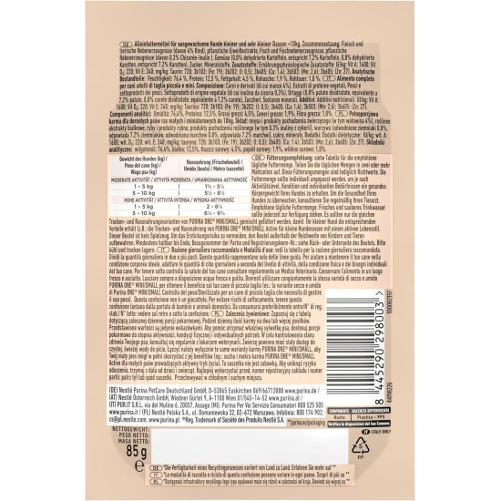 PURINA ONE Mini/Small Active Wet Dog Food for Small Dogs, Rich in Beef & Vegetables, Pack of 26 (26 x 85 g) PURINA ONE Mini/Small Active Wet Dog Food for Small Dogs, Rich in Beef & Vegetables, Pack of 26 (26 x 85 g)