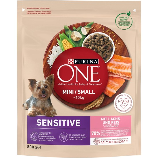 PURINA ONE Mini/Small Sensitive Wet Dog Food for Small Dogs, Rich in Salmon & Rice, Pack of 26 (26 x 85 g) PURINA ONE Mini/Small Sensitive Wet Dog Food for Small Dogs, Rich in Salmon & Rice, Pack of 26 (26 x 85 g)