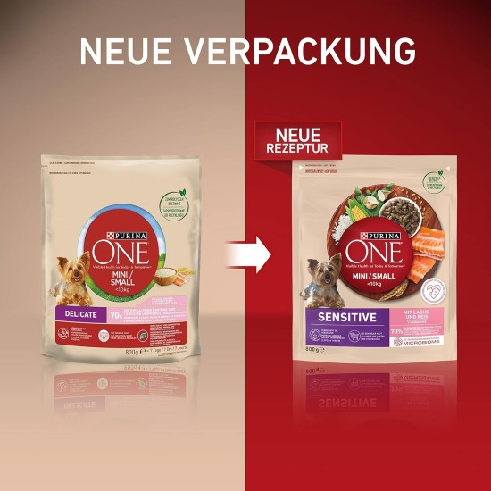 PURINA ONE Mini/Small Sensitive Wet Dog Food for Small Dogs, Rich in Salmon & Rice, Pack of 26 (26 x 85 g) PURINA ONE Mini/Small Sensitive Wet Dog Food for Small Dogs, Rich in Salmon & Rice, Pack of 26 (26 x 85 g)