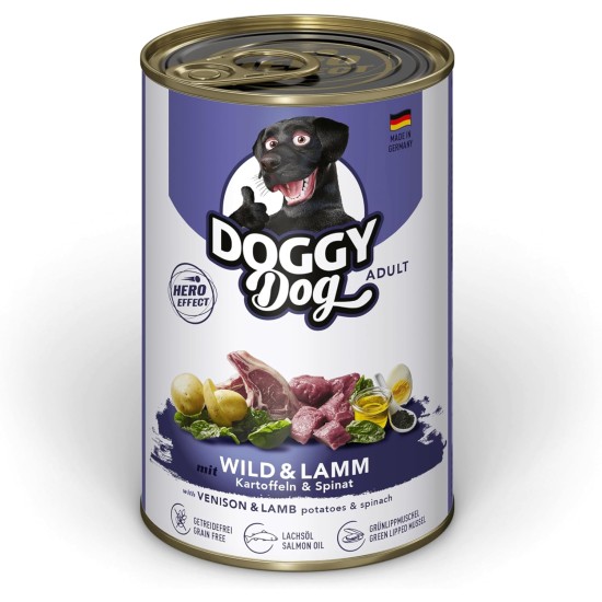 Paté Lamm Sensitive, 10 x 150 g, Wet Food for Dogs, Grain-Free Dog Food with Salmon Oil and Green-Lipped Mussel, Particularly Well Tolerated Complete Food, Made in Germany Paté Lamm Sensitive, 10 x 150 g, Wet Food for Dogs, Grain-Free Dog Food with Salmon Oil and Green-Lipped Mussel, Particularly Well Tolerated Complete Food, Made in Germany