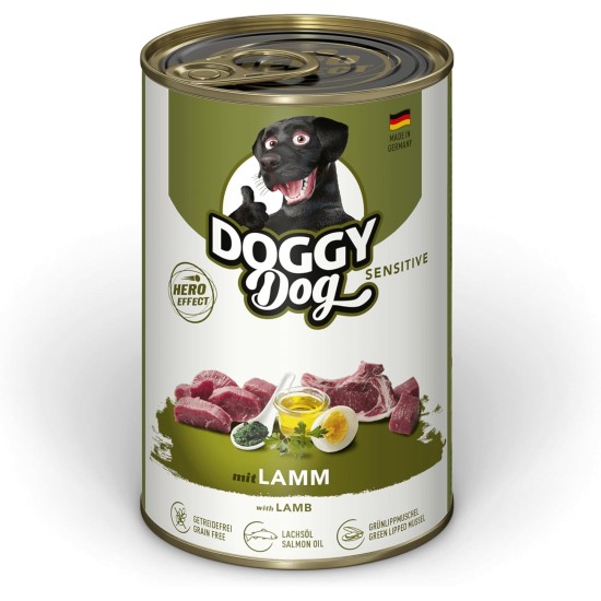 Paté Lamm Sensitive, 10 x 150 g, Wet Food for Dogs, Grain-Free Dog Food with Salmon Oil and Green-Lipped Mussel, Particularly Well Tolerated Complete Food, Made in Germany Paté Lamm Sensitive, 10 x 150 g, Wet Food for Dogs, Grain-Free Dog Food with Salmon Oil and Green-Lipped Mussel, Particularly Well Tolerated Complete Food, Made in Germany