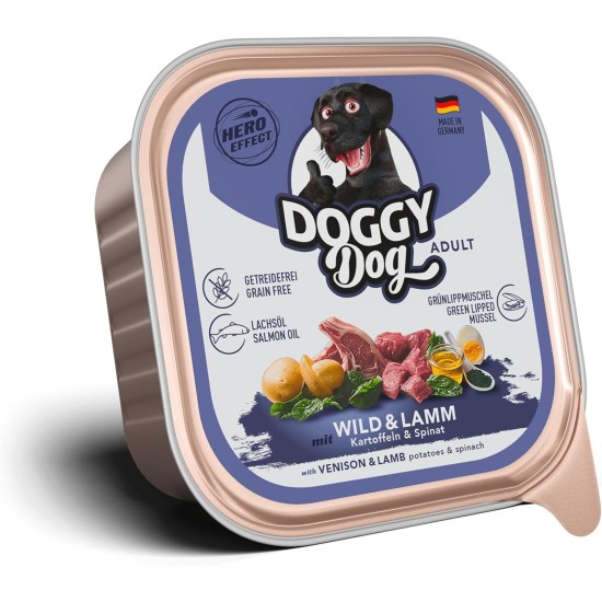 Paté Lamm Sensitive, 10 x 150 g, Wet Food for Dogs, Grain-Free Dog Food with Salmon Oil and Green-Lipped Mussel, Particularly Well Tolerated Complete Food, Made in Germany Paté Lamm Sensitive, 10 x 150 g, Wet Food for Dogs, Grain-Free Dog Food with Salmon Oil and Green-Lipped Mussel, Particularly Well Tolerated Complete Food, Made in Germany