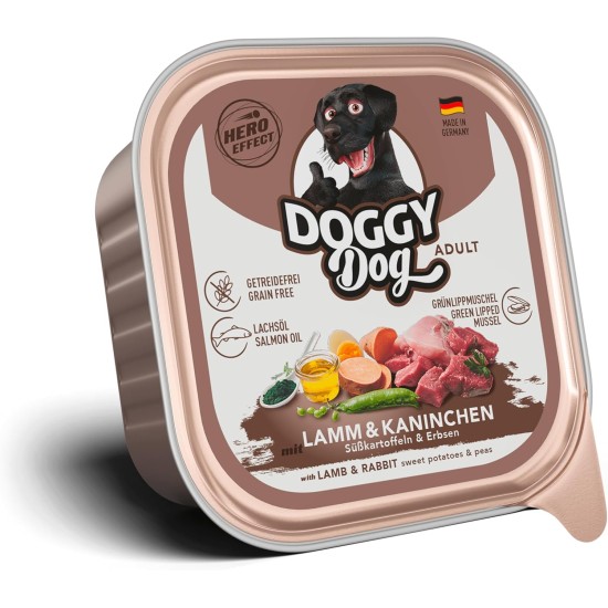 Paté Lamm Sensitive, 10 x 150 g, Wet Food for Dogs, Grain-Free Dog Food with Salmon Oil and Green-Lipped Mussel, Particularly Well Tolerated Complete Food, Made in Germany Paté Lamm Sensitive, 10 x 150 g, Wet Food for Dogs, Grain-Free Dog Food with Salmon Oil and Green-Lipped Mussel, Particularly Well Tolerated Complete Food, Made in Germany