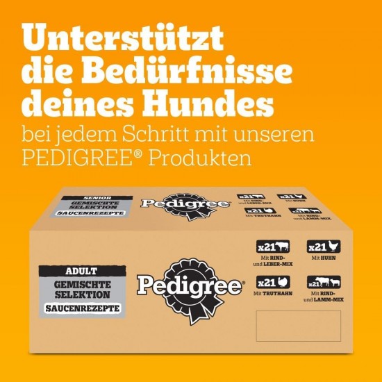 Pedigree Dogcare Dog Food Portion Bag Chunks in Jelly Senior 84 x 100 g Pedigree Dogcare Dog Food Portion Bag Chunks in Jelly Senior 84 x 100 g