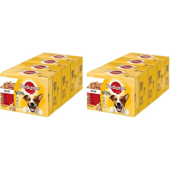Pedigree Junior Selection Jelly Fresh Bag - Junior Dog Food - 4 Different Flavours - 48 Bags of 100 g Pedigree Junior Selection Jelly Fresh Bag - Junior Dog Food - 4 Different Flavours - 48 Bags of 100 g