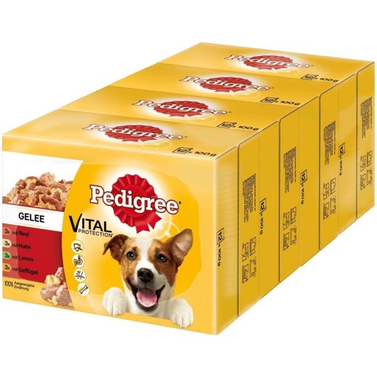 Pedigree Junior Selection Jelly Fresh Bag - Junior Dog Food - 4 Different Flavours - 48 Bags of 100 g Pedigree Junior Selection Jelly Fresh Bag - Junior Dog Food - 4 Different Flavours - 48 Bags of 100 g