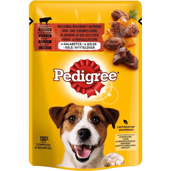 Pedigree Junior Selection Jelly Fresh Bag - Junior Dog Food - 4 Different Flavours - 48 Bags of 100 g Pedigree Junior Selection Jelly Fresh Bag - Junior Dog Food - 4 Different Flavours - 48 Bags of 100 g