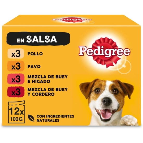 Pedigree Mixed Flavours Dog Food in Sauce Multipack (4 x 12 Bags x 100g) Pedigree Mixed Flavours Dog Food in Sauce Multipack (4 x 12 Bags x 100g)