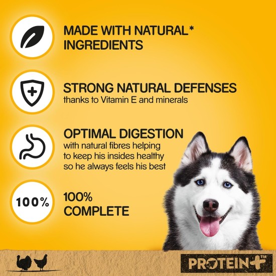 Pedigree Protein + Pate with Turkey and Chicken Wet Dog Food 12 Cans of 400g Pedigree Protein + Pate with Turkey and Chicken Wet Dog Food 12 Cans of 400g