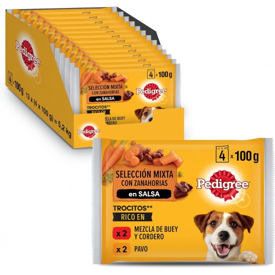 Pedigree Wet Food for Dogs Selection Mixed Meat in Sauce Multipack 13 x 4 x 100 g Pedigree Wet Food for Dogs Selection Mixed Meat in Sauce Multipack 13 x 4 x 100 g