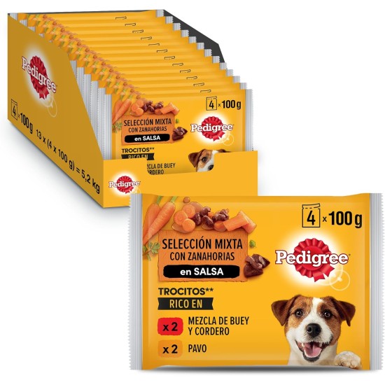 Pedigree Wet Food for Dogs Selection Mixed Meat in Sauce Multipack 13 x 4 x 100 g Pedigree Wet Food for Dogs Selection Mixed Meat in Sauce Multipack 13 x 4 x 100 g