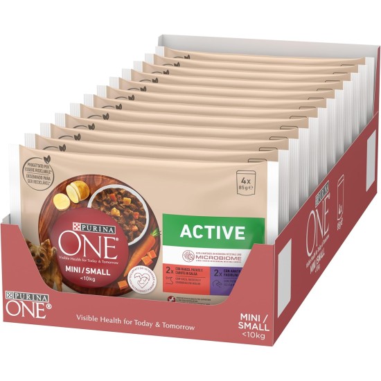 Purina One Active Wet Dog Food Beef and Duck in Sauce Multipack, 48 Bags of 85 g Purina One Active Wet Dog Food Beef and Duck in Sauce Multipack, 48 Bags of 85 g