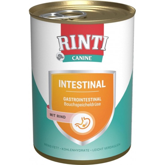 RINTI - Canine Intestinal | Easily Digestible Diet Wet Food for Adult Dogs with Gastrointestinal Problems Complete Food with Increased Electrolyte Content in Tin | 12 x 400 g Beef RINTI - Canine Intestinal | Easily Digestible Diet Wet Food for Adult Dogs with Gastrointestinal Problems Complete Food with Increased Electrolyte Content in Tin | 12 x 400 g Beef