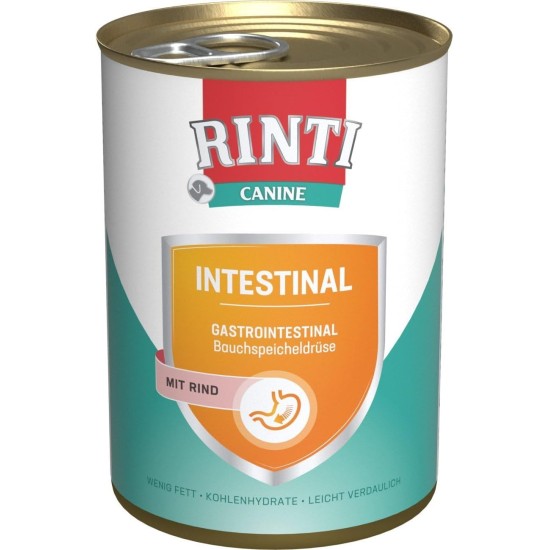 RINTI - Canine Intestinal | Easily Digestible Diet Wet Food for Adult Dogs with Gastrointestinal Problems Complete Food with Increased Electrolyte Content in Tin | 12 x 400 g Beef RINTI - Canine Intestinal | Easily Digestible Diet Wet Food for Adult Dogs with Gastrointestinal Problems Complete Food with Increased Electrolyte Content in Tin | 12 x 400 g Beef