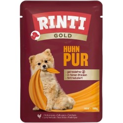 RINTI - Gold | Easily Digestible Wet Food for Small Adult Dogs Complete Food in Fresh Bag without Moulded Meat, Soy or Artificial Additives | 10 x 100 g Pure Chicken RINTI - Gold | Easily Digestible Wet Food for Small Adult Dogs Complete Food in Fresh Bag without Moulded Meat, Soy or Artificial Additives | 10 x 100 g Pure Chicken