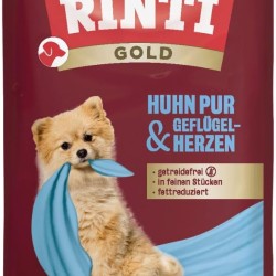 RINTI - Gold | Easily Digestible Wet Food for Small Adult Dogs Complete Food in Fresh Bag without Moulded Meat, Soy or Artificial Additives | 10 x 100 g Pure Chicken + Poultry Hearts RINTI - Gold | Easily Digestible Wet Food for Small Adult Dogs Complete Food in Fresh Bag without Moulded Meat, Soy or Artificial Additives | 10 x 100 g Pure Chicken + Poultry Hearts
