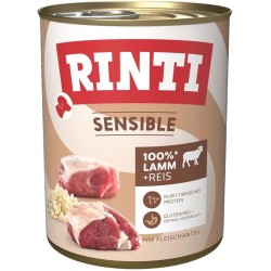 RINTI - Sensitive Wet Food for Sensitive Adult Dogs with Natural Meat Pieces Grain Free Complete Food in a Tin without Artificial Additives 6 x 800 g Lamb + Rice RINTI - Sensitive Wet Food for Sensitive Adult Dogs with Natural Meat Pieces Grain Free Complete Food in a Tin without Artificial Additives 6 x 800 g Lamb + Rice